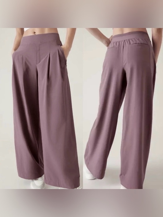 Athleta Pants - ATHLETA Brooklyn Heights High Rise Wide Leg Pant Sz 2 Mauve